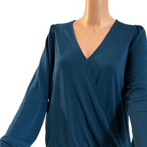 Banana Republic Teal Wrap Blouse